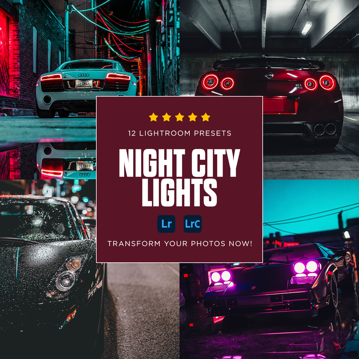 Night City Lights - 12 Presets Pack